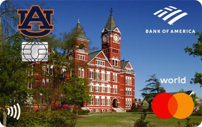 The Spirit of Auburn mastercard with an image of Samford Hall