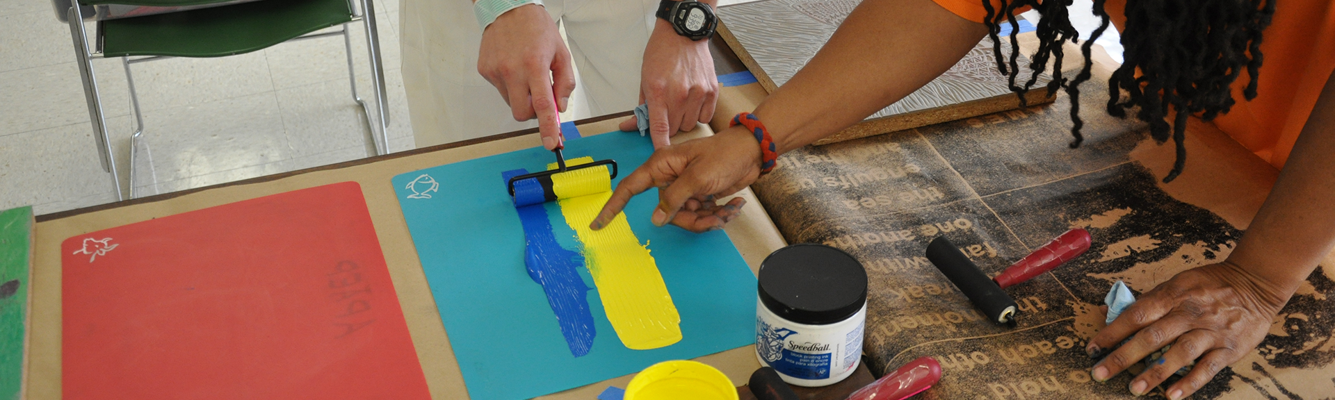 Student Teacher Interaction Painting