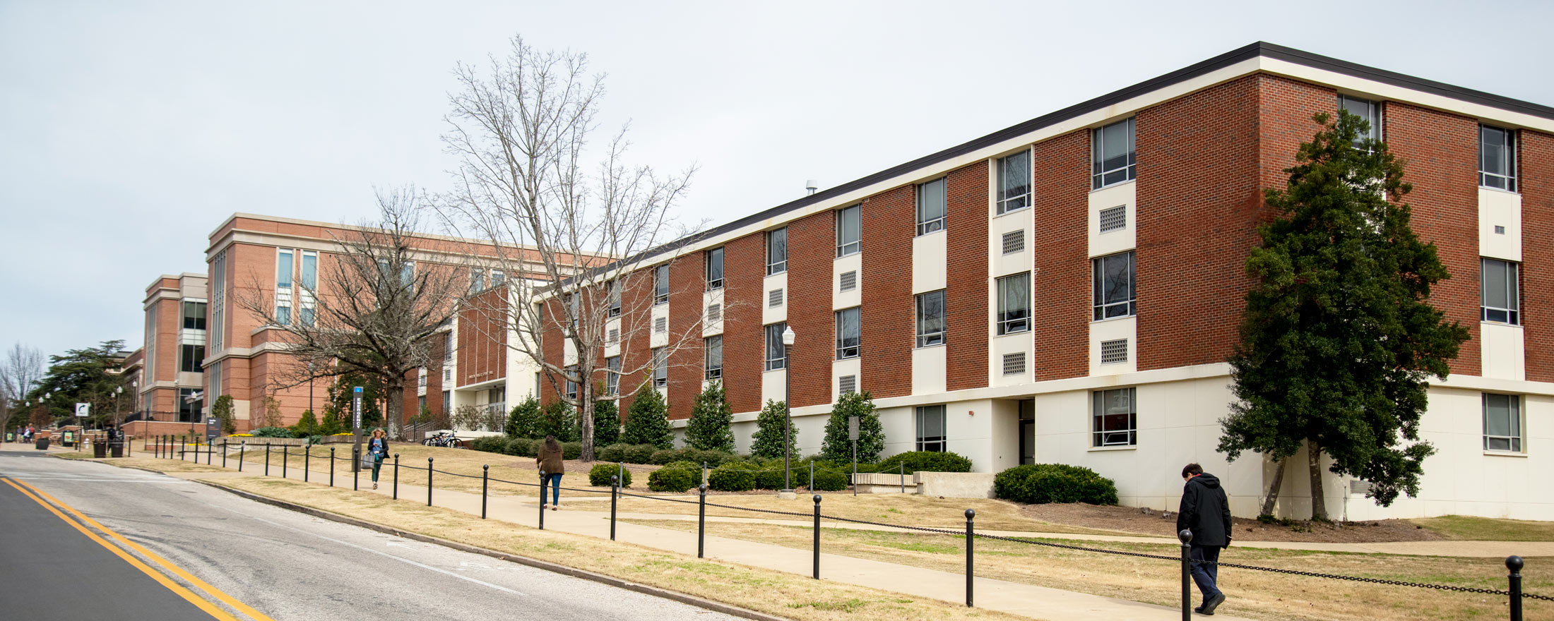 Photo of Spidle Hall building from the corner.