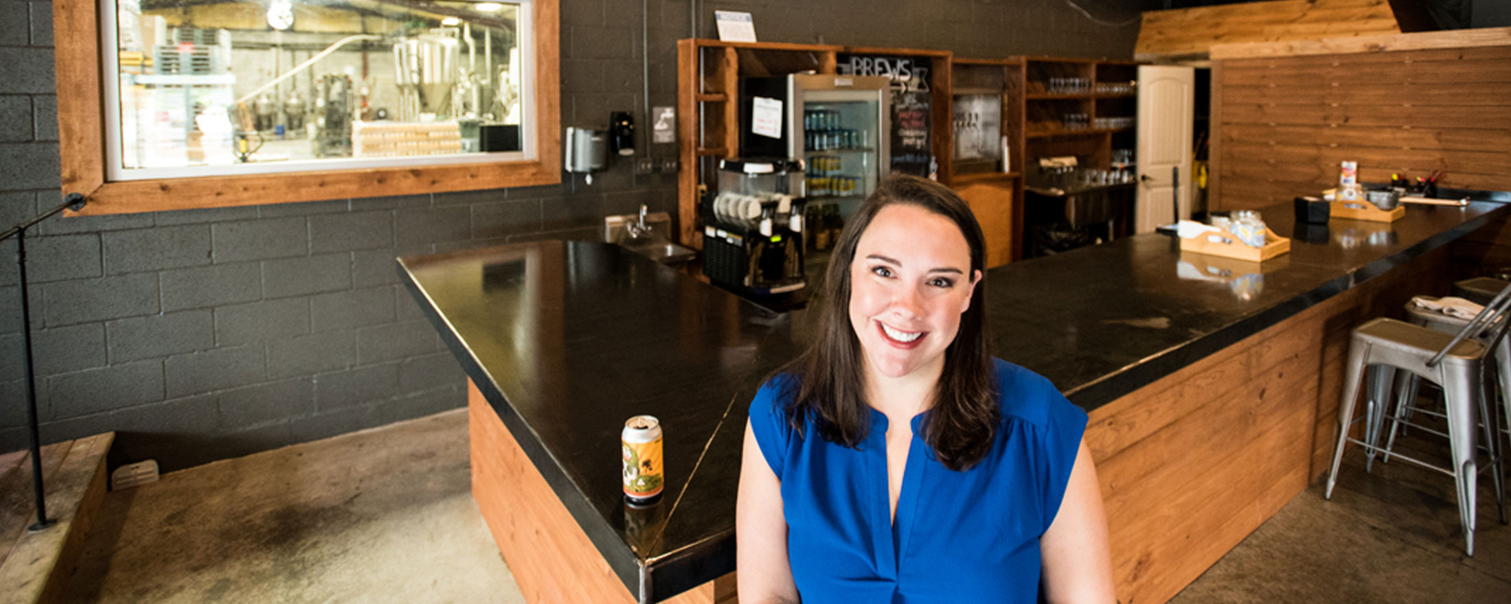 picture of AU Brew grad in here brewry