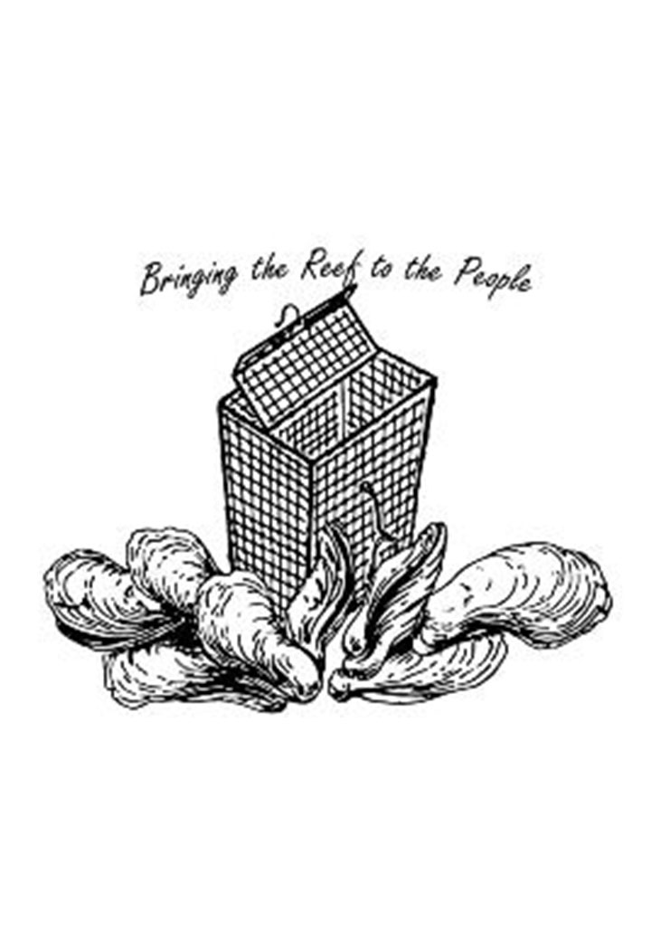 A drawing of an oyster basket