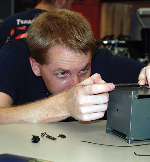 A student works in a lab