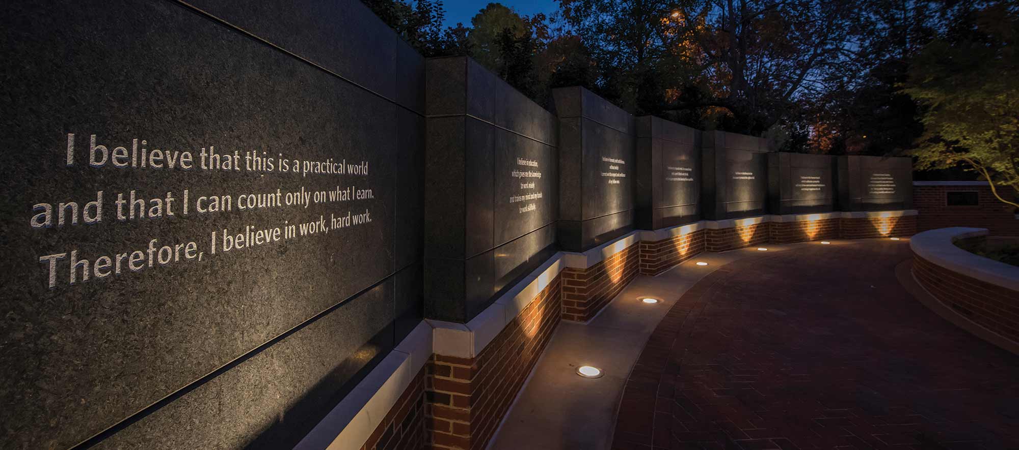 The Auburn Creed in a wall.