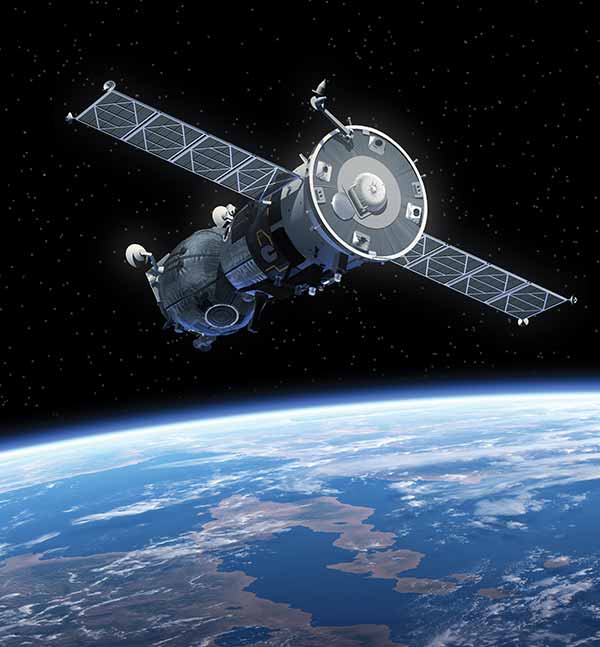 A satellite in orbit