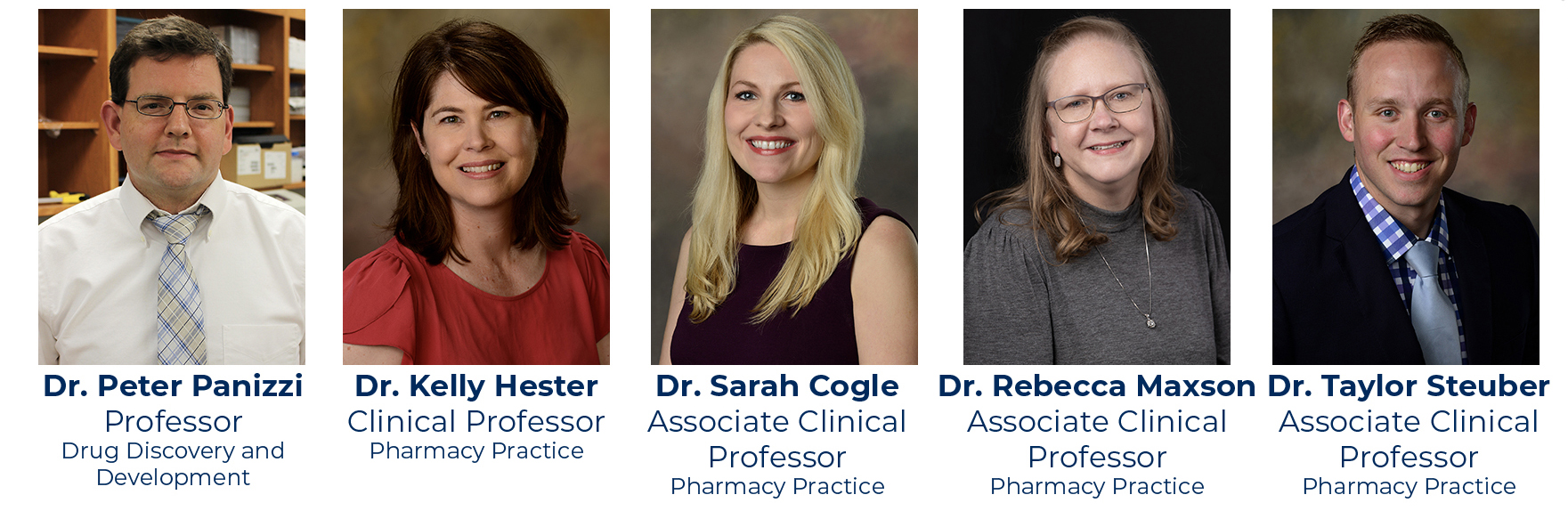 Head shots of Drs. Panizzi, Hester, Cogle, Maxson and steuber