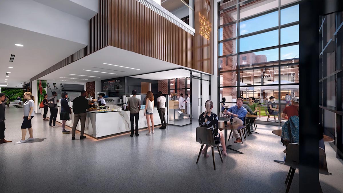 Computer rendering of the coffee and roastary bar